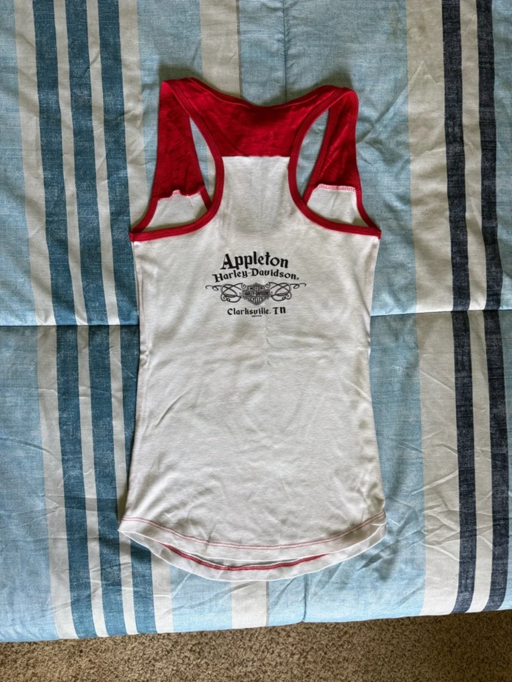 Harley-Davidson Red & White Racerback Tank Top - Picture 2 of 3